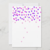 ピンクかわいらしパープルバルーンベビーシャワー招待状 招待状 (裏面)