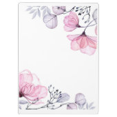 ピンクかわいらしパープルフローラクリスチャン クリップボード (裏面)