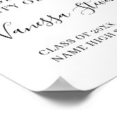 ピンクかわいらしパープルフローラ写真卒業へようこそ ポスター (角)