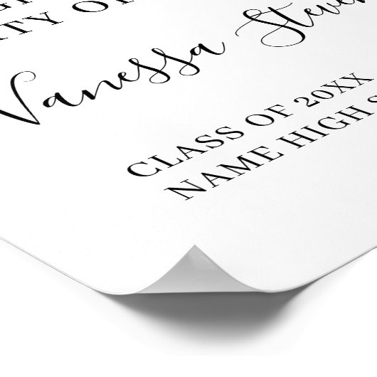 ピンクかわいらしパープルフローラ写真卒業へようこそ ポスター (角)