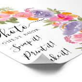 ピンクかわいらしパープルフローラ写真卒業 ポスター (角)