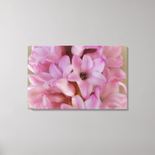 ピンクかわいらしヒヤシンス春フラワーキャンバスアート キャンバスプリント