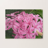 ピンクかわいらしヒヤシンス花ジグソーパズル ジグソーパズル (横)