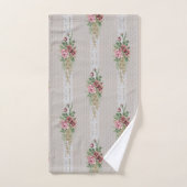 ピンクかわいらしビクトリアンのバラとホワイトレース バスタオルセット (ハンドタオル)