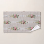 ピンクかわいらしビクトリアンのバラとホワイトレース バスタオルセット (ハンドタオル)