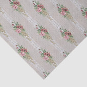 ピンクかわいらしビクトリアンのバラとホワイトレース 薄葉紙 (詳細)