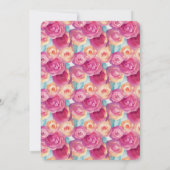 ピンクかわいらしピーチフラワーズブライダルシャワー 招待状 (裏面)