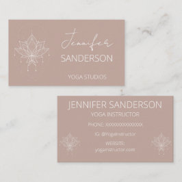 ピンクかわいらしピーチボホフローラロータスヨガ 名刺