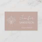 ピンクかわいらしピーチボホフローラロータスヨガ 名刺 (正面)