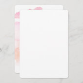 ピンクかわいらしピーチ水彩赤ちゃんシャワー 招待状 (正面/裏面)