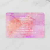 ピンクかわいらしピーチ赤面水彩 名刺 (裏面)