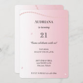 ピンクかわいらしピールズグラム誕生日 招待状 (正面/裏面)