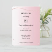 ピンクかわいらしピールズグラム誕生日 招待状 (スタンド正面)