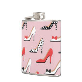 ピンクかわいらしファッションヒール フラスク (左)