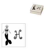 ピンクかわいらしファンタジーマーメイドカスタムモノグラムの ラバースタンプ (押印)