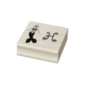 ピンクかわいらしファンタジーマーメイドカスタムモノグラムの ラバースタンプ (スタンプ)