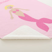 ピンクかわいらしファンタジーマーメイド名前をカスタムする シェルパブランケット (3/4)