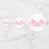 ピンクかわいらしフィリーグリー紙吹雪 コンフェッティ (正面)