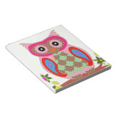 ピンクかわいらしフクロウプリント、パターンアクセサリー ノートパッド (アングル)