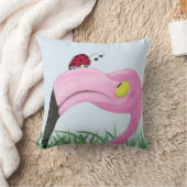 ピンクかわいらしフラミンゴ クッション (ブランケット)