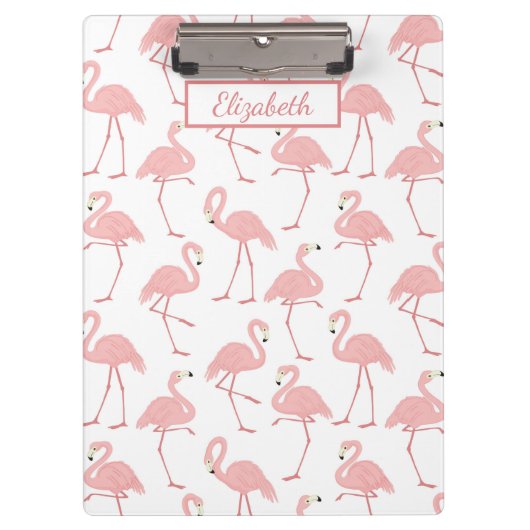 ピンクかわいらしフラミンゴ クリップボード (正面)