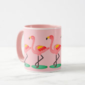 ピンクかわいらしフラミンゴ マグカップ (正面左)