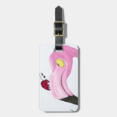 ピンクかわいらしフラミンゴ ラゲッジタグ (正面縦)