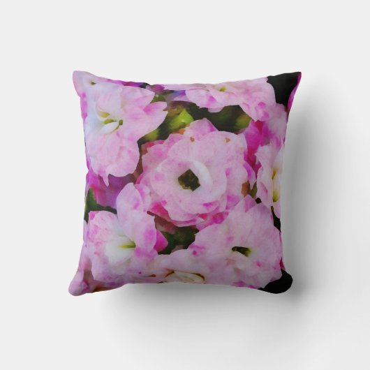 ピンクかわいらしフラワーウォーター色スタイル装飾用クッション クッション (裏面)