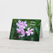 ピンクかわいらしフラワーズガーデンアート誕生日カード カード (正面)
