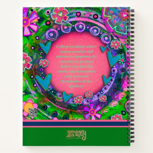 ピンクかわいらしフローラお気に入りのカレッジレシピ ノートブック (裏面)