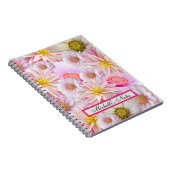 ピンクかわいらしフローラでカスタマイズ ノートブック (右側)