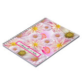 ピンクかわいらしフローラでカスタマイズ ノートブック (左側)