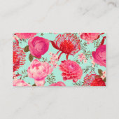 ピンクかわいらしフローラの結婚レジストリカード エンクロージャーカード (裏面)