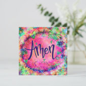 ピンクかわいらしフローラアメンフェイズ感動的 サンキューカード (スタンド正面)