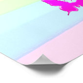 ピンクかわいらしフローライザヤ41:10デザイン ポスター (角)