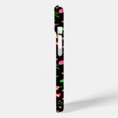 ピンクかわいらしフローラオンブラックモノグラム Case-Mate iPhoneケース (裏面 / 左)