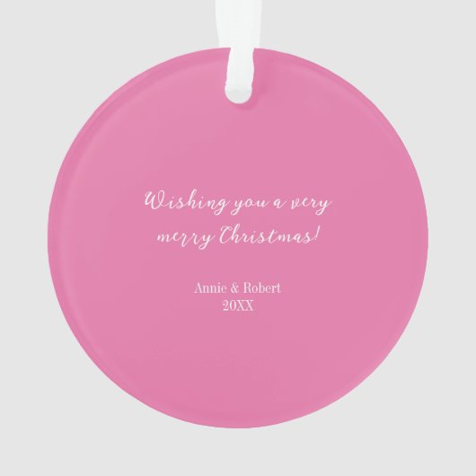 ピンクかわいらしフローラカスタムグリーティングクリスマスツリー オーナメント (裏面)