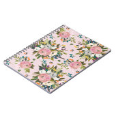 ピンクかわいらしフローラガーデンノート ノートブック (左側)