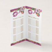 ピンクかわいらしフローラグリッターリッププライスとサービス 名刺 (内部)