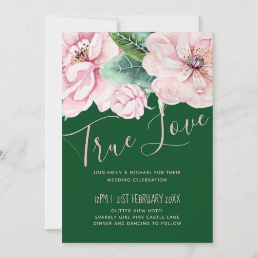 ピンクかわいらしフローラグ葉リーズ結婚予算 (正面)