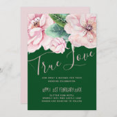 ピンクかわいらしフローラグ葉リーズ結婚予算 (正面/裏面)