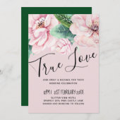 ピンクかわいらしフローラグ葉リーズ結婚予算 (正面/裏面)