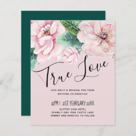 ピンクかわいらしフローラグ葉リーズ結婚予算