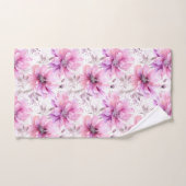 ピンクかわいらしフローラコケット花 バスタオルセット (ハンドタオル)