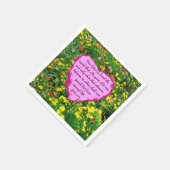 ピンクかわいらしフローラジョン3:16フォトデザイン スタンダードカクテルナプキン (角)