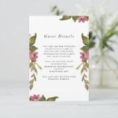 ピンクかわいらしフローラス結婚ゲスト詳細 エンクロージャーカード (スタンド正面)