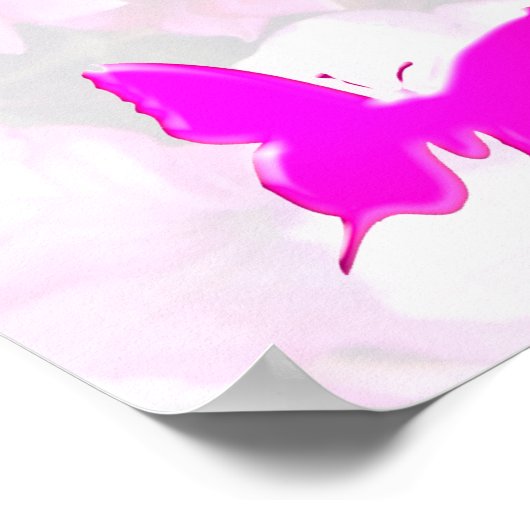 ピンクかわいらしフローラセレニティ祈りの言葉 ポスター (角)