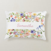 ピンクかわいらしフローラトンボ名 アクセントクッション (裏面)