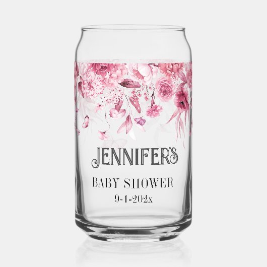 ピンクかわいらしフローラドロップスペシャルママtoビー&ファミリー ガラス缶 (正面)