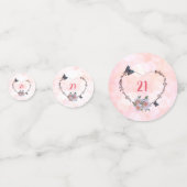 ピンクかわいらしフローラハッピー21歳デザイン コンフェッティ (裏面)